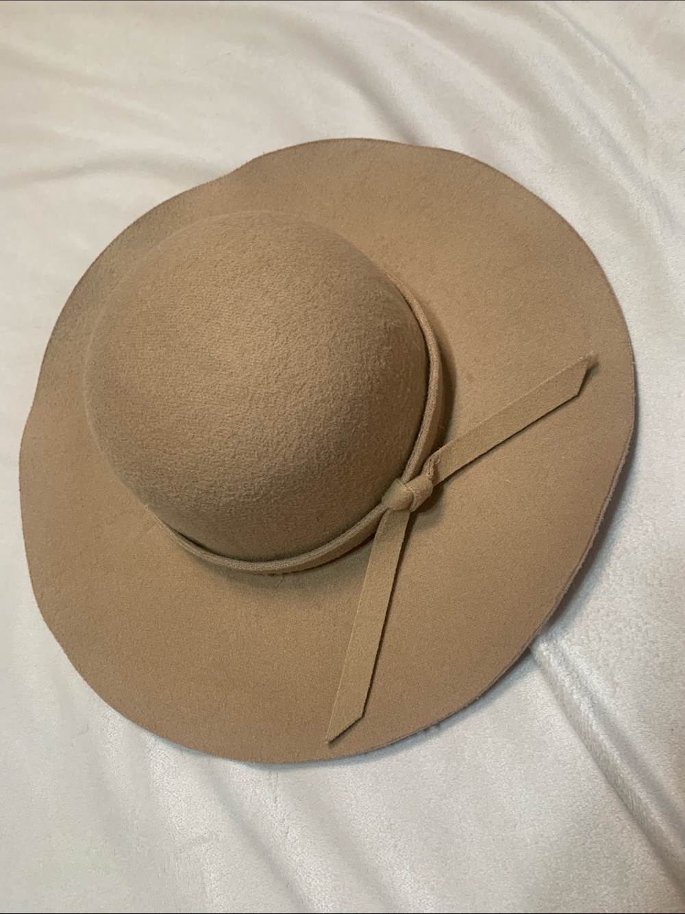 Altar'd State Camel Wide Brim Felt Hat with Knotted Band